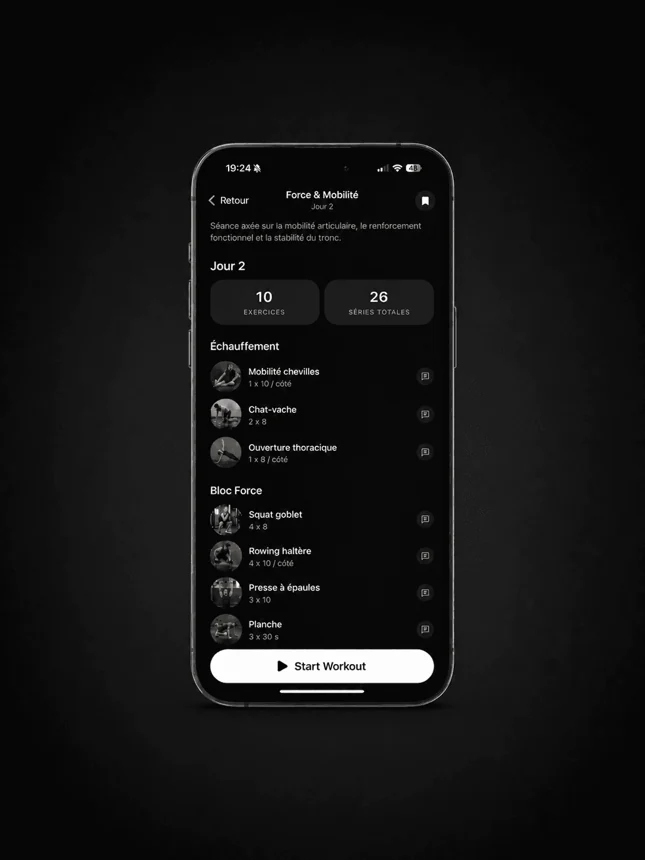 Séance guidée dans l'application FitPros
